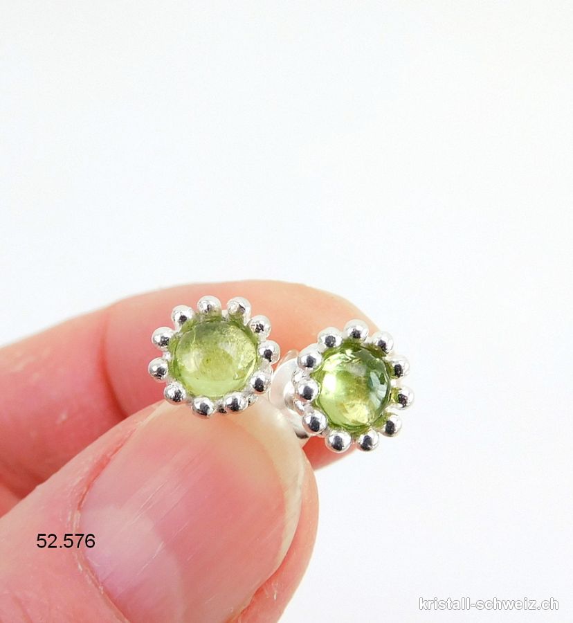 Ohrstecker Peridot 8 mm aus 925er Silber