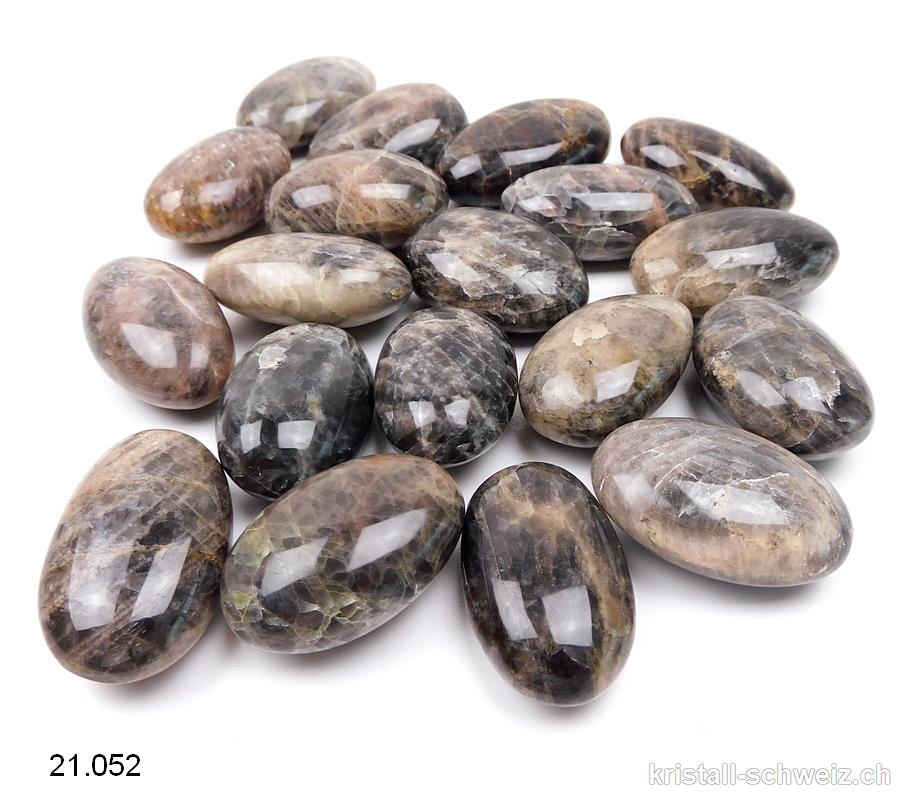 Mondstein schwarz 3,5 bis 4 cm, Antistress Stein