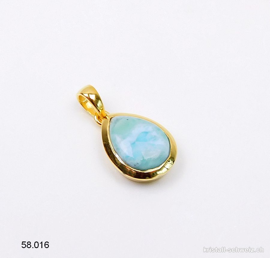 Anhänger Larimar aus 925 Silber vergoldet