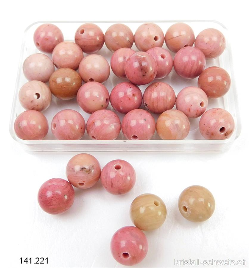 Rhodonit rosa - beige, Kugel gelocht 8 - 8,5 mm. SONDERANGEBOT