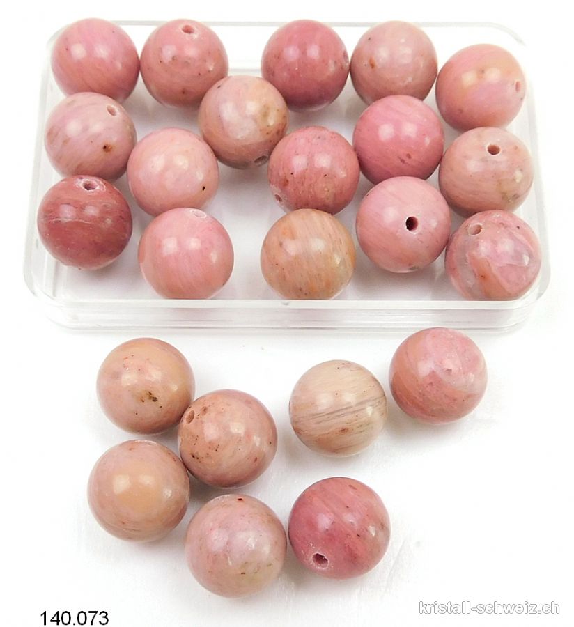 Rhodonit rosa - beige, Kugel gelocht 10 mm. SONDERANGEBOT