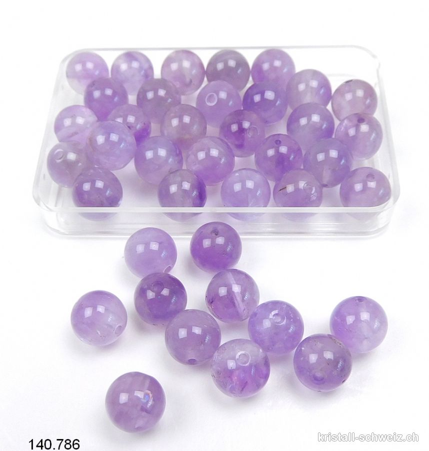 Amethyst hell, Kugel gelocht 8 - 8,2 mm