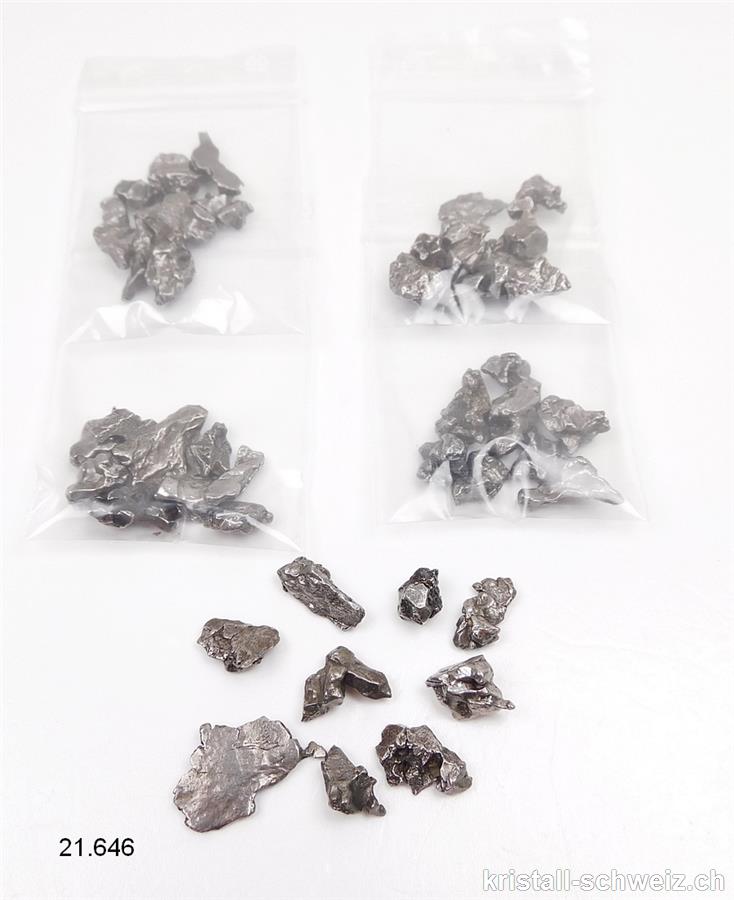 Meteorit Campo del Cielo Argentinien, 8 Steine von 0,8 bis 1,5 cm. Sonderangebot