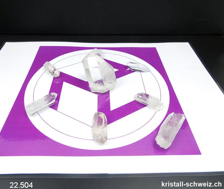 Komplette Reiki Set mit Bergkristall und Raster Anthakarana A4. Unikat