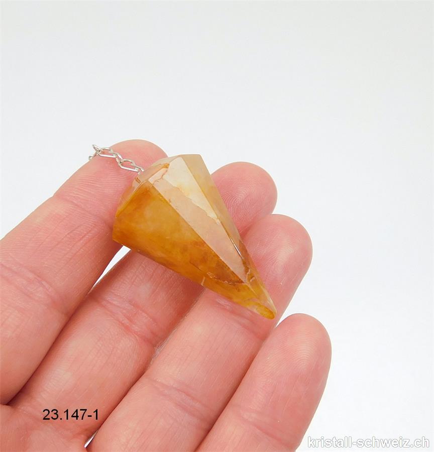 Pendel Golden Healer - Quarz-Limonit facettiert. Unikat 3,5 cm