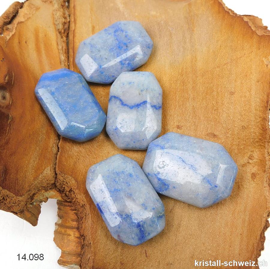 Quarz blau, Antistress Eckstein 3,5 x 2-2,5 cm