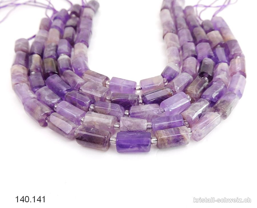 Halb-Strang Amethyst, Röhrchen facettiert ca. 16 Steine