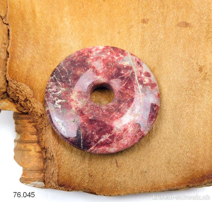 Thulit aus Norwegen, rosaroter Zoisit, Donut 4 cm. Unikat