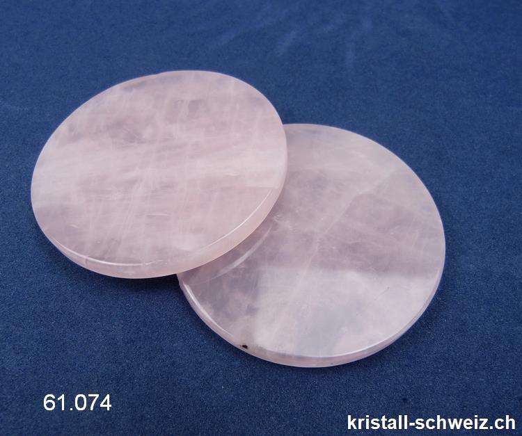 1 Rosenquarz Disc - Scheibe 6 x 0,5 cm dick