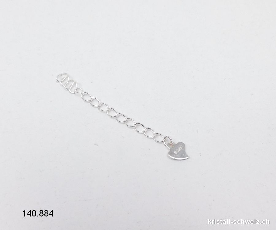 Verlängerungskette mit Herz flach, aus 925 Silber. Sonderangebot