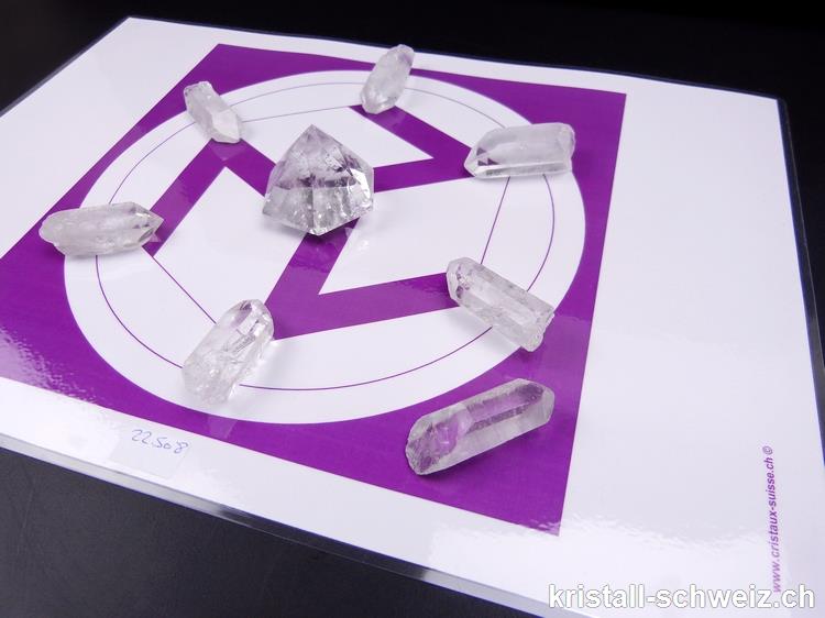 Reiki-Kit mit Salomonsiegel-Pyramid 3D. Einzelstück mit violettem Anthakarana Raster