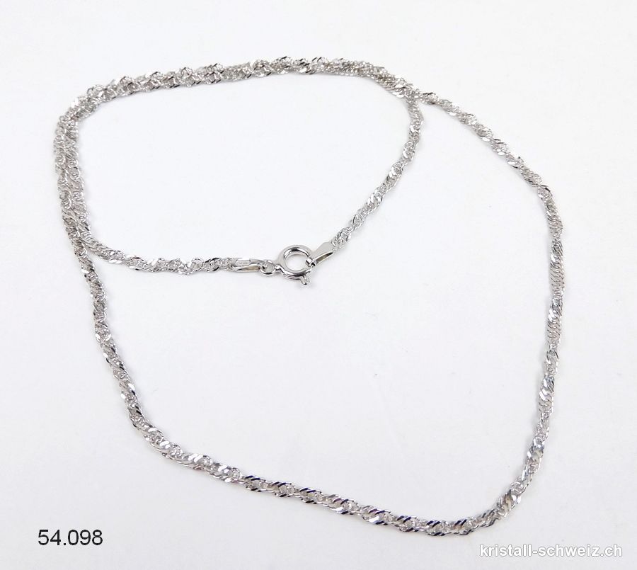 Verdrehte Kette aus 925 Silber, L.45 cm. RHODINIERT