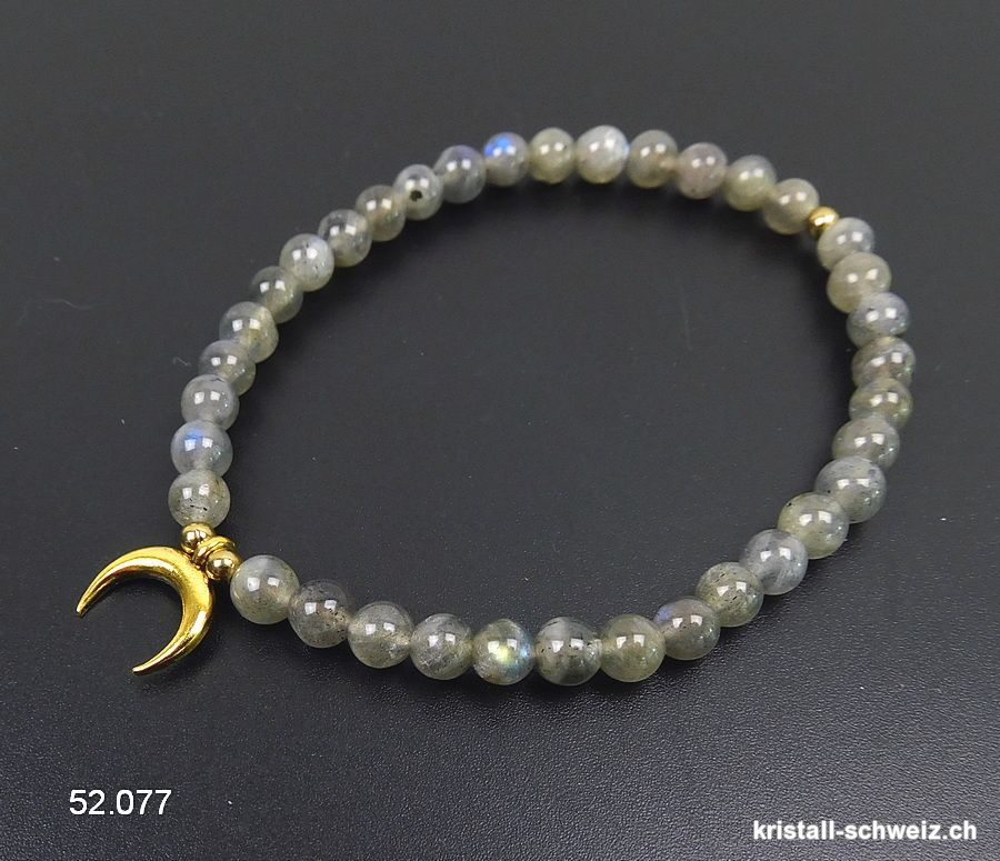 Armband Labradorit 5 mm / 18,5 cm mit MOND