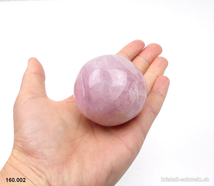 Rosenquarz gerundert zum aufstellen Ø 5 - 5,5 cm / 200 bis 230 Gramm