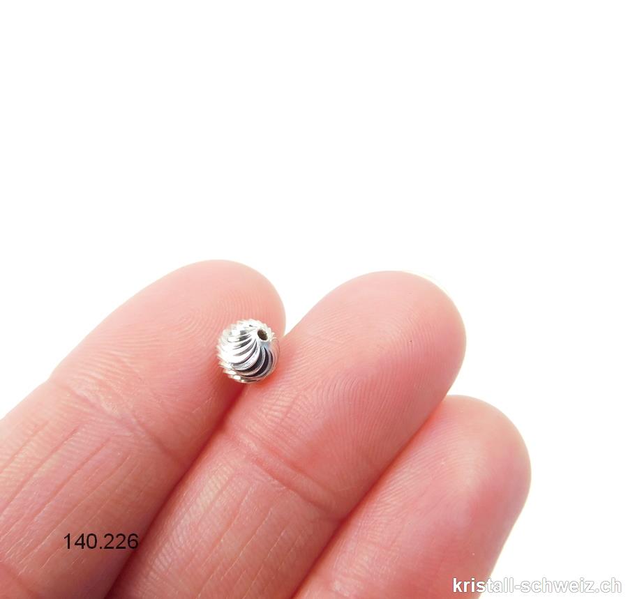 Kugel Curl 6 mm, Zwischenteil 925er Silber