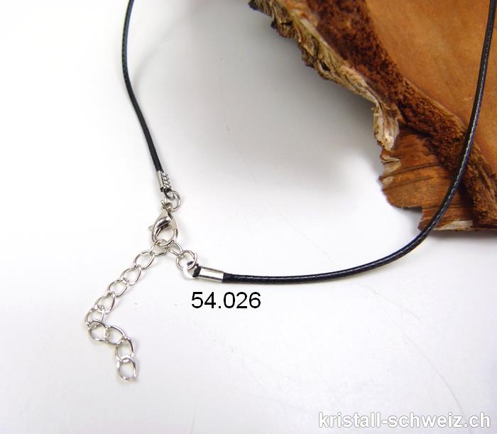 Halskette Leder-Look schwarz 1,5 mm, verstellbar 44 bis 48 cm
