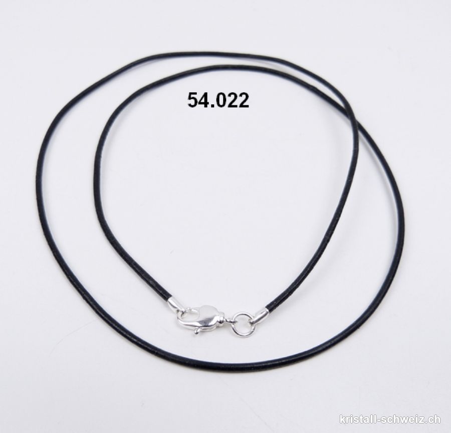 Lederkette schwarz mit Verschluss, 1,5 mm / L. 60 cm. SONDERANGEBOT