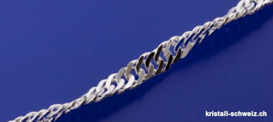 Verdrehte Kette aus 925 Silber, L.42 cm