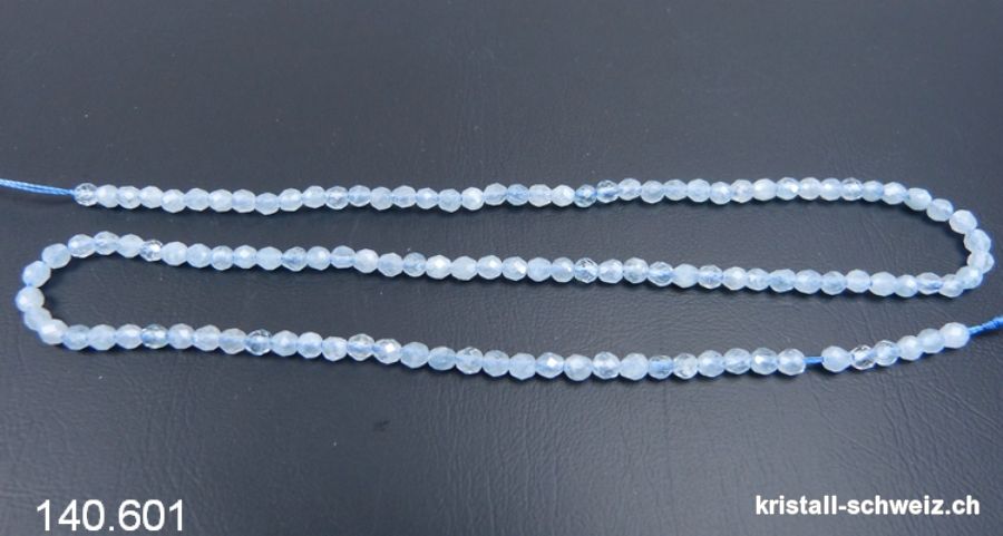 Strang Aquamarin 2,9 mm / 39 cm. A-Qual. FACETTIERT