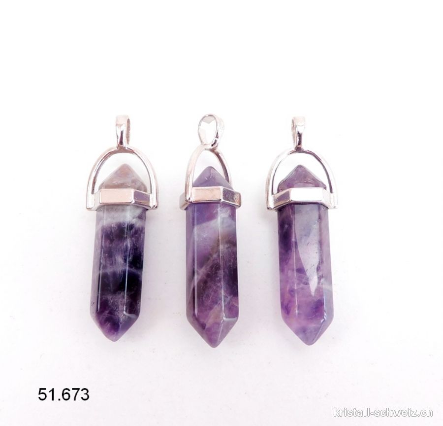 Anhänger Amethyst doppelender mit Metallöse 4 cm