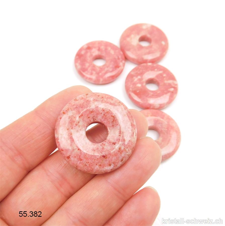Thulit aus Norwegen, rosa Zoisit, Donut 3 cm