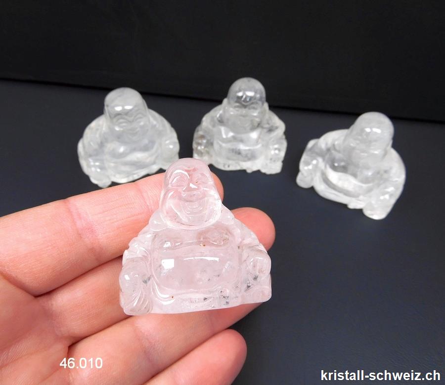 Kleiner Buddha Bergkristall 3 x 3 x dick. 1,5 cm