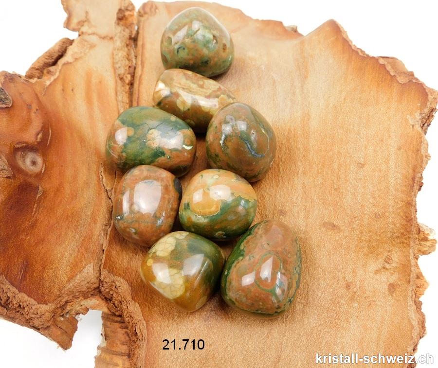 Rhyolith Regenwald opalisiert 2 - 3 cm, braun-Dominanz. Grösse M-L