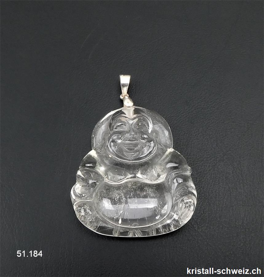 Anhänger Bergkristall Buddha mit Silberöse 925