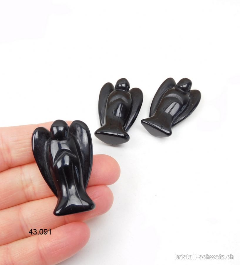 Engel Obsidian schwarz 3,8 - 4 cm