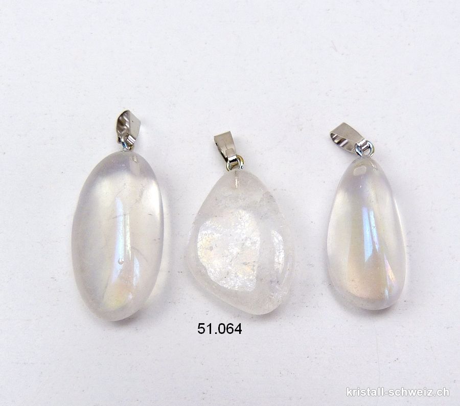 Anhänger Angel Aura Trommelstein mit Metallöse 2,2-2,8 cm. B-Qual. Sonderangebot