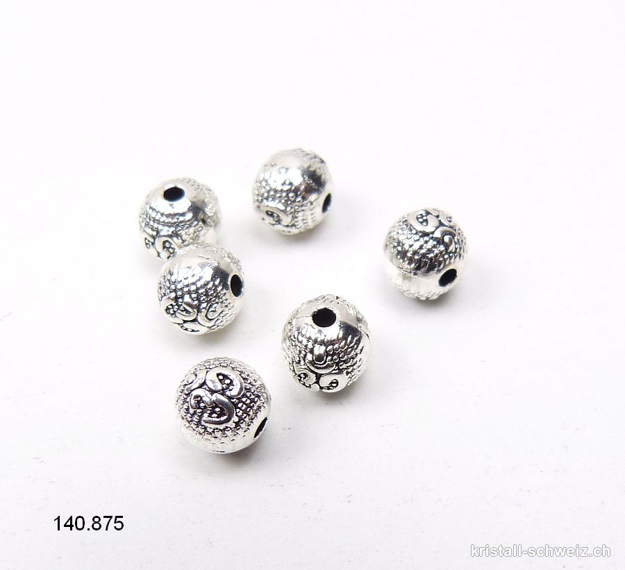 Zwischenteil OM aus Silbermetall 8 x 7 mm. Leicht oval-Kugel. SONDERANGEBOT