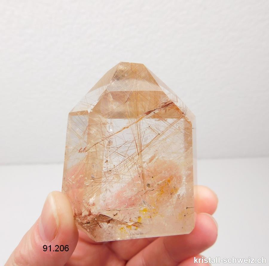 Rutil - Bergkristall, polierte Spitze 6 x 5,5 x 3,5 cm. Unikat 186 grammes