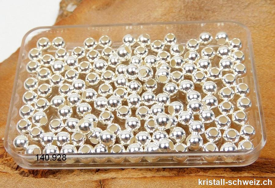 Perle aus 925 Silber, 4 mm / Bohrung 1,8 mm