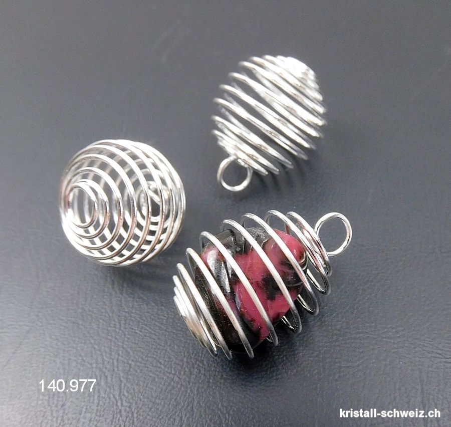 1 Spiral aus Metall für Stein 2 bis 3 cm. Grösse M