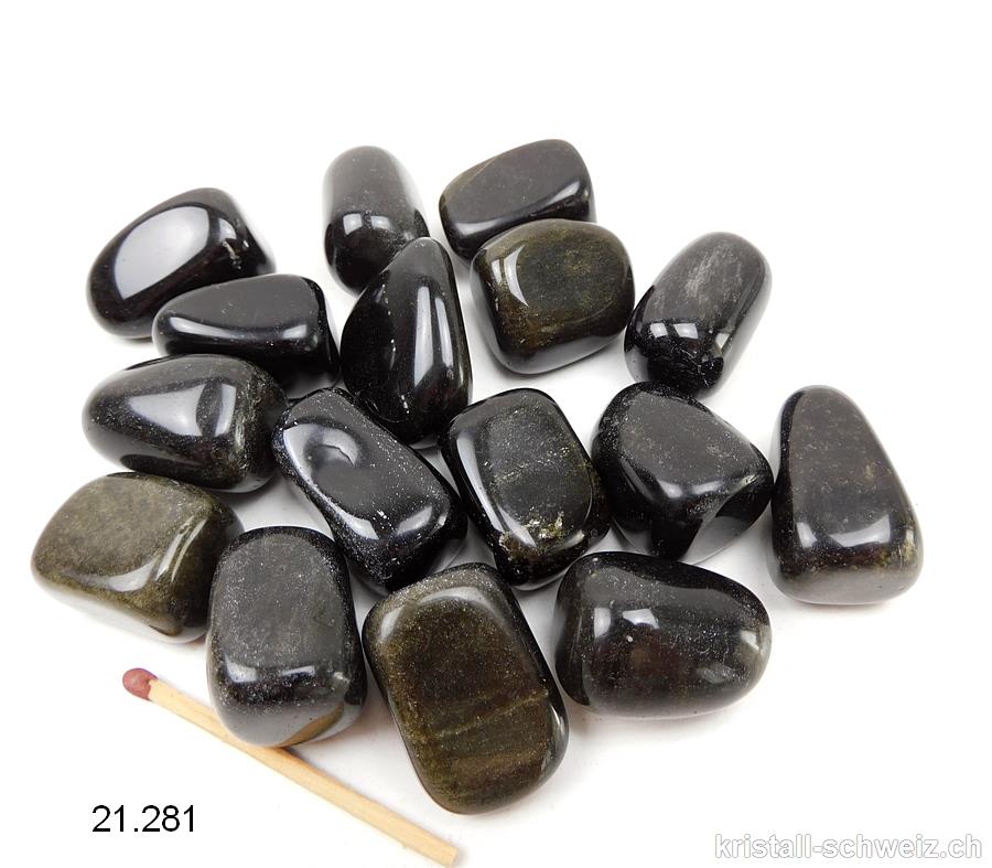 Obsidian gold 2,5 - 3 cm / 17 bis 204 Gramm. Größe L. SONDERANGEBOT