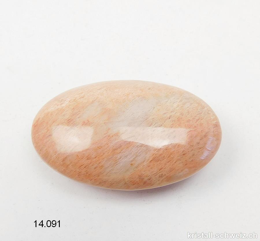 Mondstein lachs - Orthoklas aus Madagaskar, Antistress Stein oval 4,5 x 3 cm