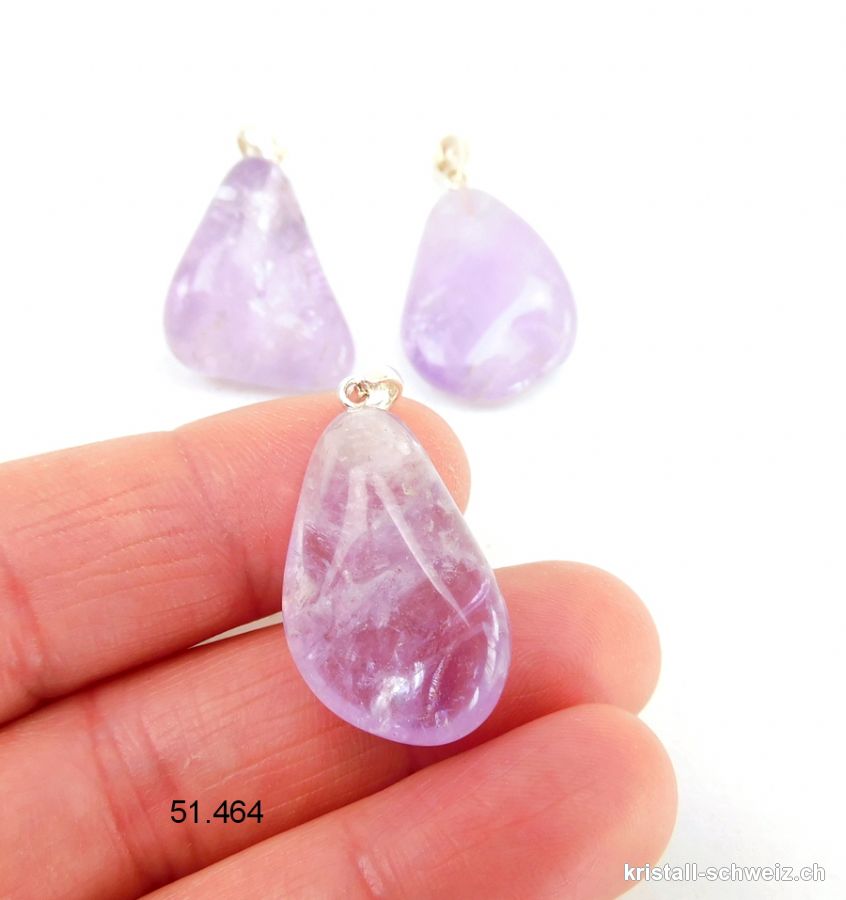 Anhänger Amethyst hell 2,5 - 3 cm mit Silberöse