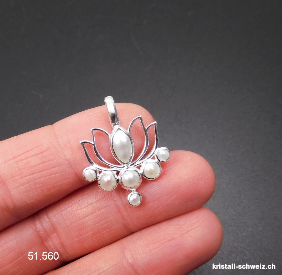 Anhänger Perle - Süßwasserperle LOTUS aus 925er Silber