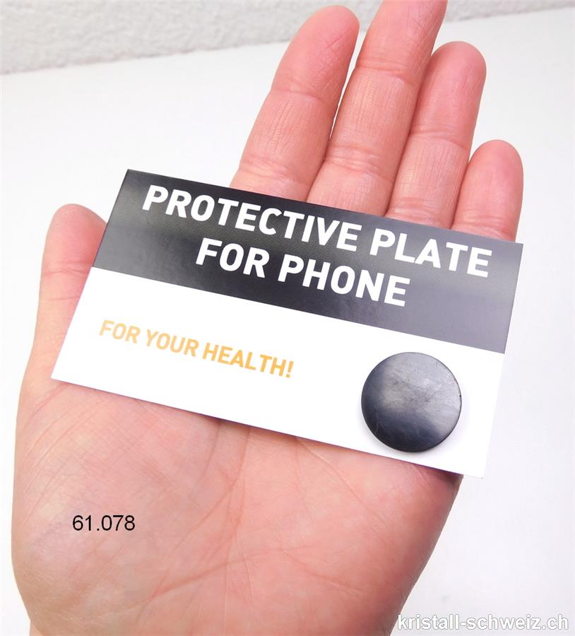 Schungit Platte für Smartphone Ø 2 cm