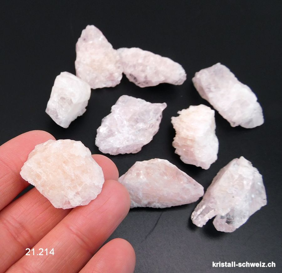 Morganit blassrosa, rohe Kristall 2,5 bis 3,5 cm. M