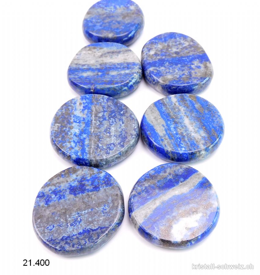 Lapislazuli flach 4 - 4,5 cm / 32 bis 40 Gramm. Grösse XXL