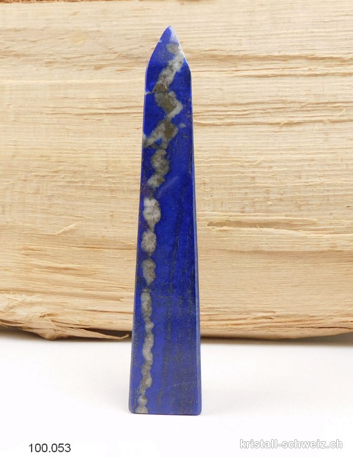 Lapislazuli natur auf Afghanistan, Obelisk 12,8 cm. Einzelstück 145,5 Gramm