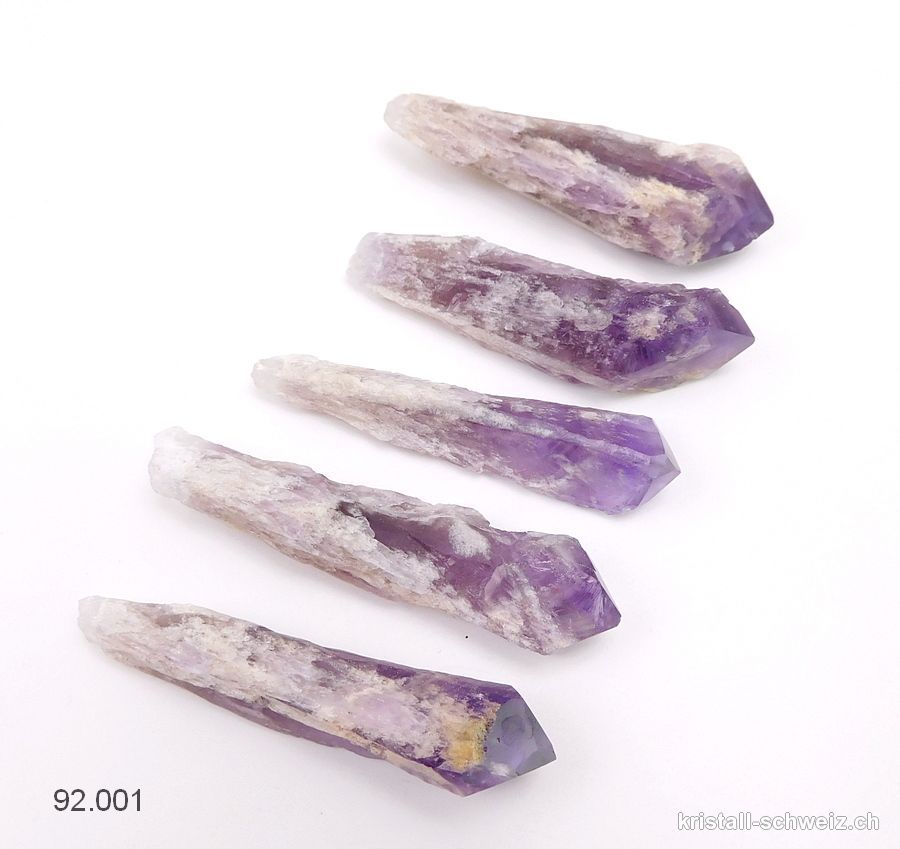 Amethyst dünne Rohspitze aus Brasilien 6,7 bis 7,5 cm. SONDERANGEBOT