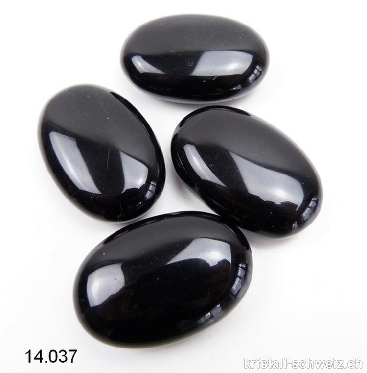 Obsidian schwarz Antistress Linsenstein 4,5 x 3 cm
