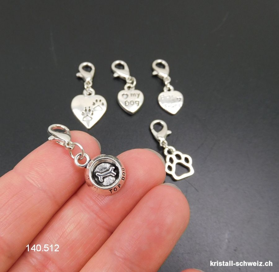 Los 5 Charms 1 bis 1,5 cm und Haken, aus Metall versilbert. SONDERANGEBOT