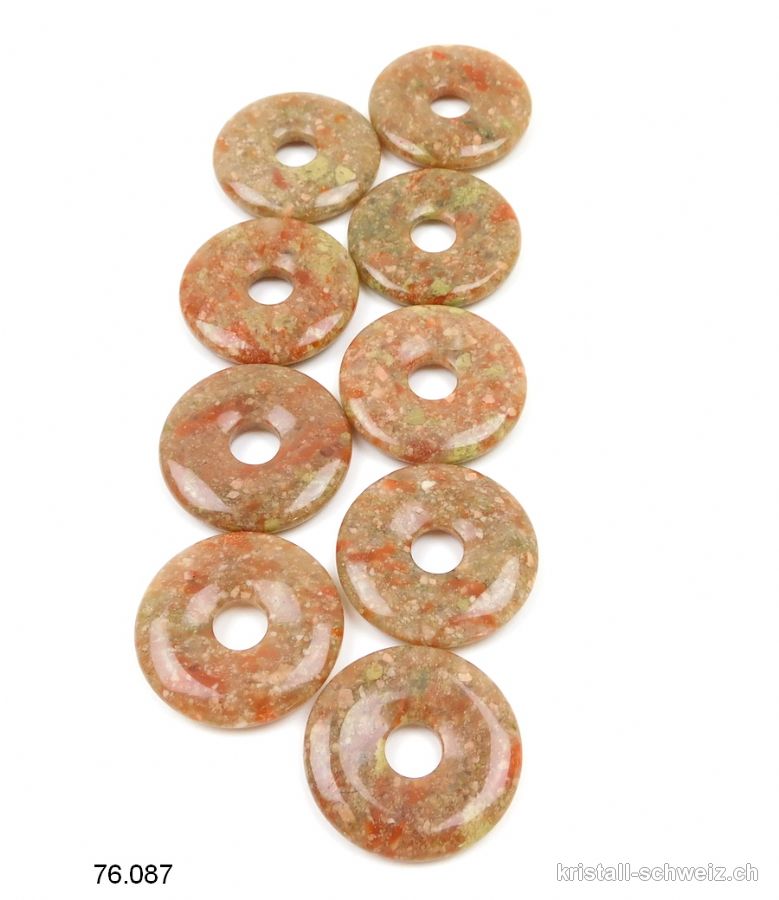 Epidot - Unakit - Granit, Donut 3 cm