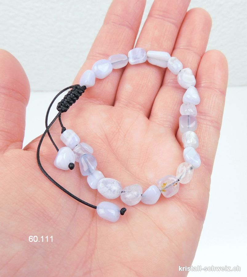 Armband Chalcedon blau, Verstellbar