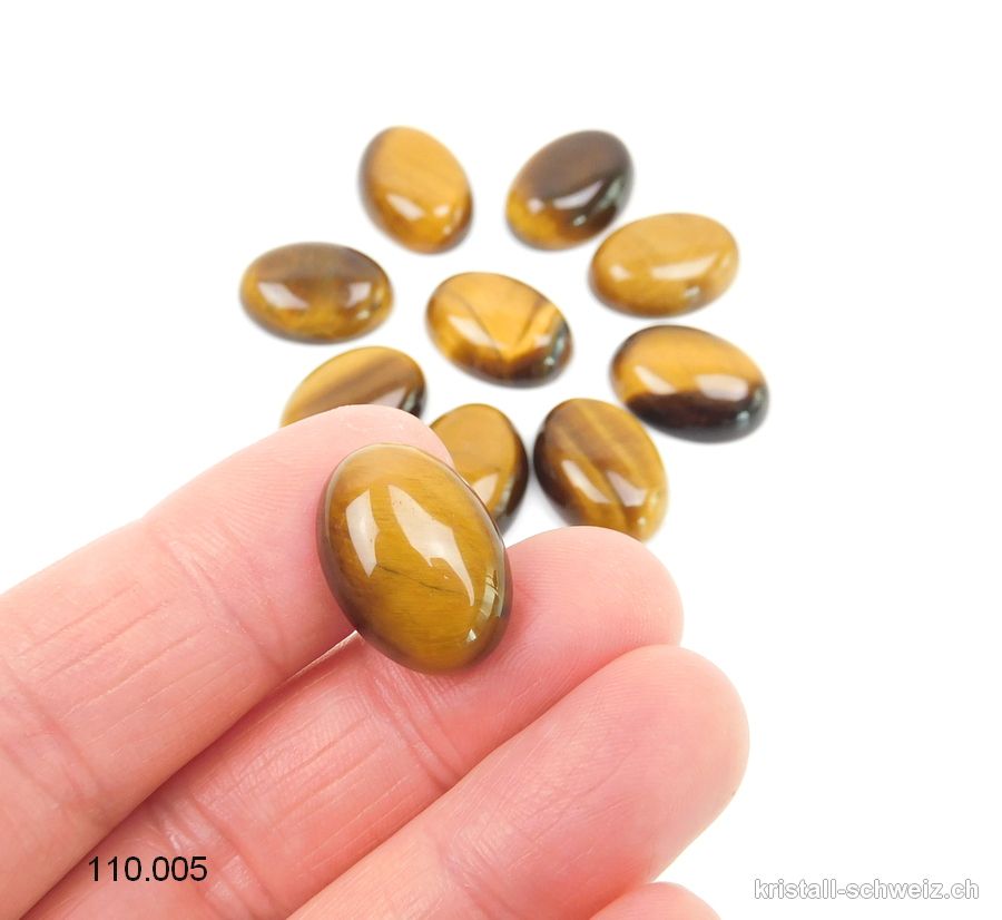 Tigerauge Cabochon 17,5 - 18 x 12,5 - 13 mm, ungebohrt