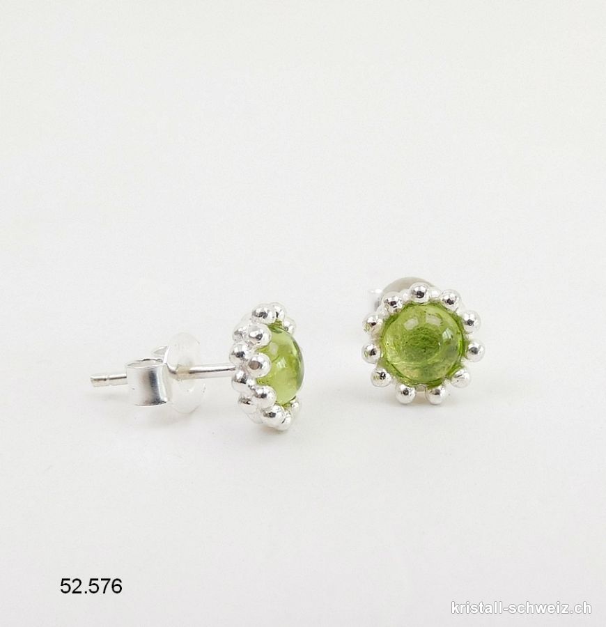 Ohrstecker Peridot 8 mm aus 925er Silber