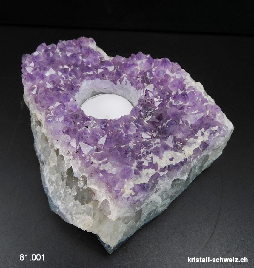 Windlicht Amethyst aus Brasilien. Unikat 1'350 Gramm